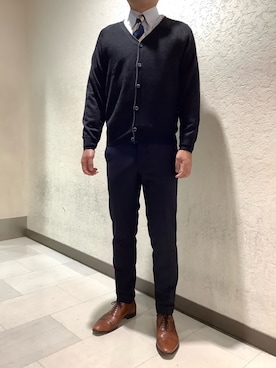 「アイテム（ビジネスシャツ）」を使った、SHIRTS PLAZA リンクスウメダ店さん（メンズ・176cm）の秋コーディネート