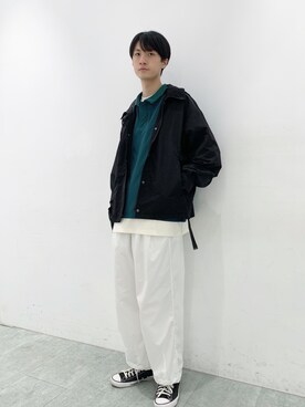 「Uiscel（ユイセル）のアイテム（ジャケット/アウター）」を使った、pjさん（メンズ・184cm）の春コーディネート