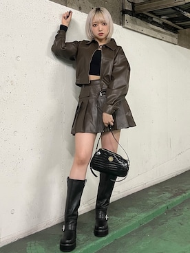 「EVRIS（エヴリス）のアイテム（ブルゾン）」を使った、Aoiさん（レディース・164cm）の冬コーディネート