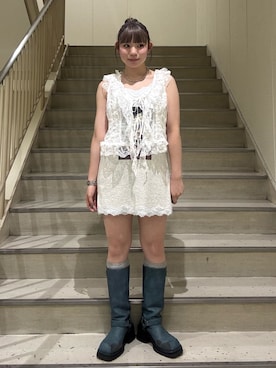「アイテム（ベスト）」を使った、ANJUさん（レディース・153cm）の夏コーディネート