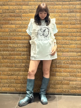 「アイテム（ブーツ）」を使った、ANJUさん（レディース・153cm）の夏コーディネート