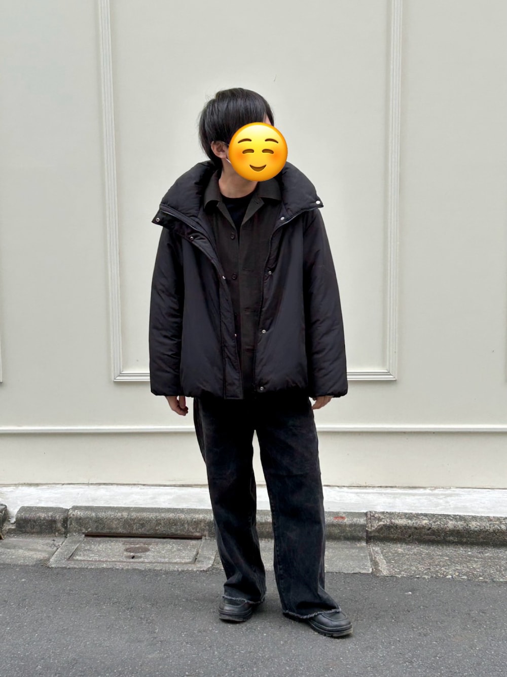 「プチプラ、大人コーデ、デニムパンツ、冬コーデ」｜「GUのアイテム（デニムパンツ、ブラック系）」を使った、ゆうとんさん（骨格ナチュラル・メンズ・167cm）の冬コーディネートの1枚目の写真