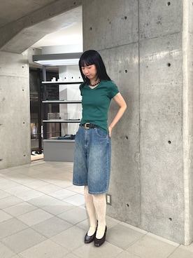 「URBAN RESEARCH（アーバンリサーチ）のアイテム（Tシャツ/カットソー）」を使った、きららさん（レディース・160cm）の夏コーディネート
