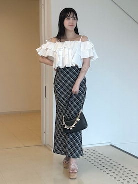 「MERCURYDUO（マーキュリーデュオ）のアイテム」を使った、sayaさん（骨格ウェーブ・レディース・153cm）の夏コーディネート