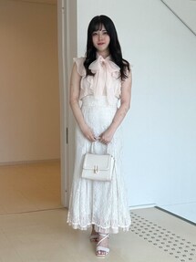 オーガンジー配色メローブラウス｜マーキュリーデュオ（MERCURYDUO