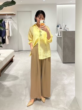 「LOUNGEDRESS（ラウンジドレス）のタンクトップ（タンクトップ、ホワイト系）」を使った、yumiii85さん（レディース・161cm）の春コーディネート