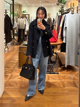 「アイテム（オールインワン・サロペット）」を使った、yumiii85さん（レディース・161cm）の冬コーディネート