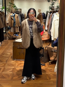 「アイテム（ベスト）」を使った、yumiii85さん（レディース・161cm）の秋コーディネート