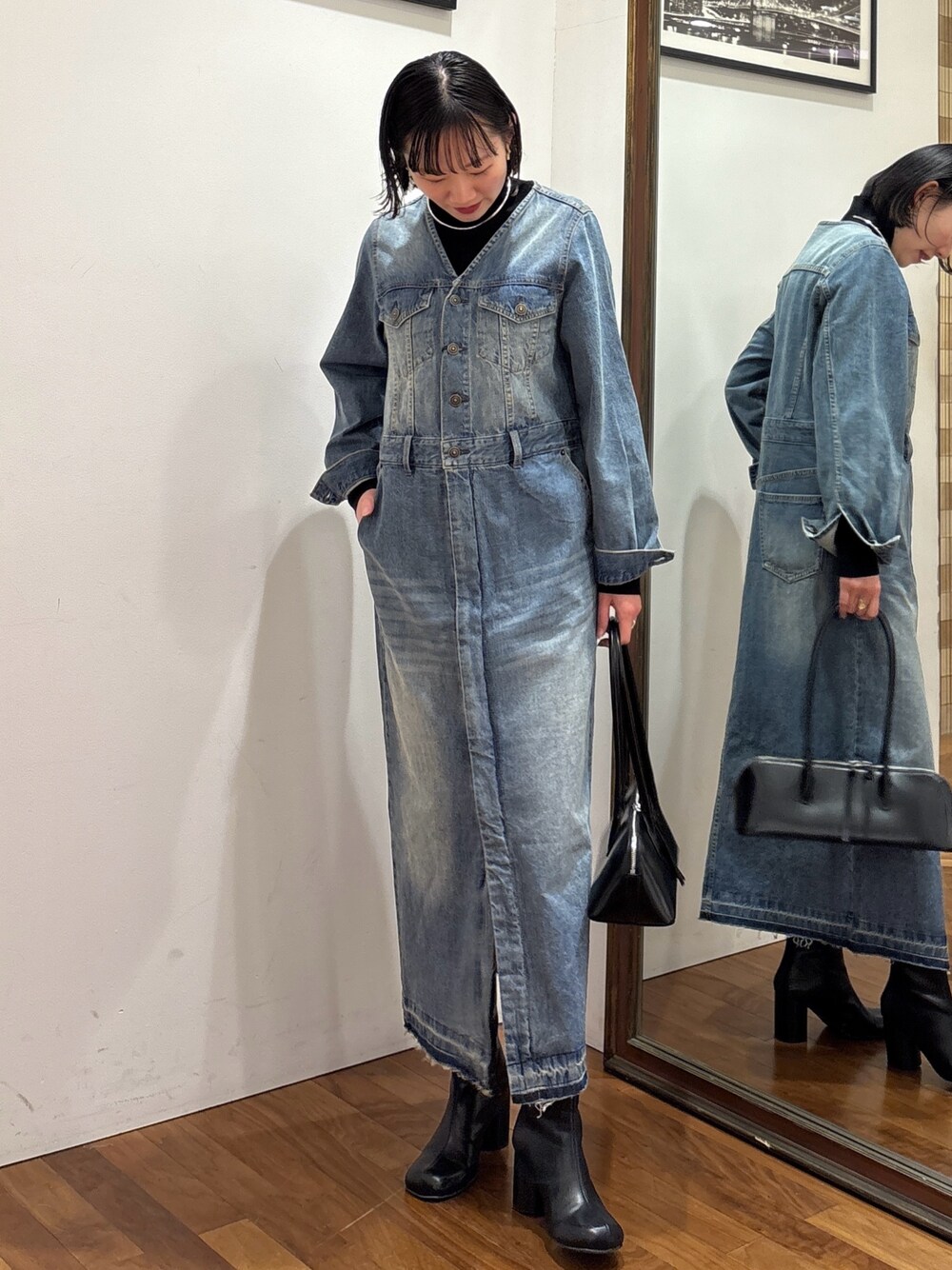 LOUNGEDRESS（ラウンジドレス）の「ノーカラーデニムワンピース
