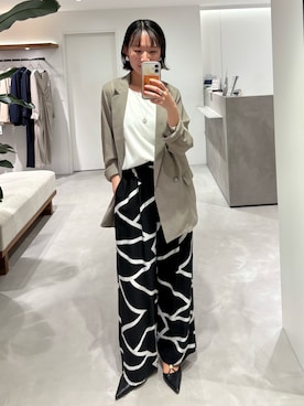 「LOUNGEDRESS（ラウンジドレス）のリネンライクシアージャケット（テーラードジャケット、グレー系）」を使った、yumiii85さん（レディース・161cm）の春コーディネート