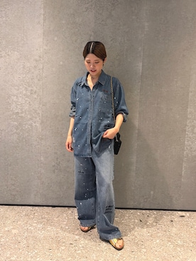 「アイテム（シューズ、ゴールド系）」を使った、Ayumiさん（レディース・156cm）の夏コーディネート