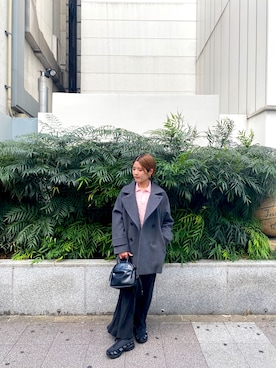 「アイテム（ピーコート）」を使った、Ayumiさん（レディース・156cm）の秋コーディネート