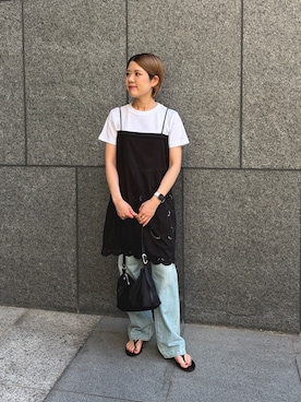 「URBAN RESEARCH（アーバンリサーチ）のKURO　MONTE 002（デニムパンツ、ブルー系）」を使った、Ayumiさん（レディース・156cm）の春コーディネート