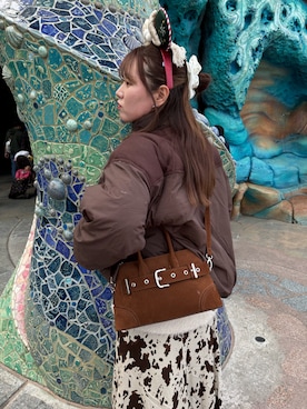 「アイテム（ボストンバッグ）」を使った、cooco0913さん（レディース・159cm）の秋コーディネート