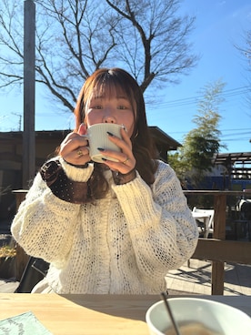 「アイテム（ヘアアクセサリー）」を使った、cooco0913さん（レディース・159cm）の冬コーディネート