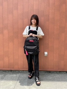 「MILKFED.（ミルクフェド）のアイテム（オールインワン・サロペット）」を使った、あやかさん（レディース・157cm）の夏コーディネート