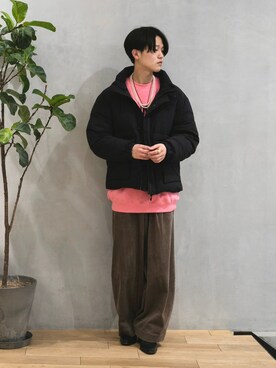 スウェット ピンク系 を使った 韓国ファッション のメンズ人気ファッションコーディネート Wear