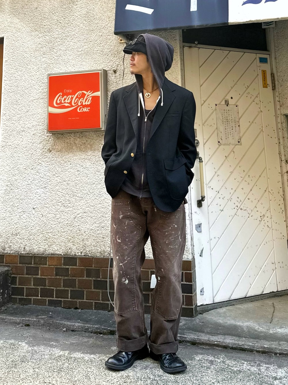 パンツ wataru Eight-G Lot,8WK-04-KING Double Knee Wabash Stripe Painter's Pants