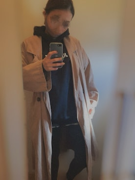 「kutir（クティール）のアイテム（トレンチコート）」を使った、🤎y℃さん（レディース・163cm）の春コーディネート