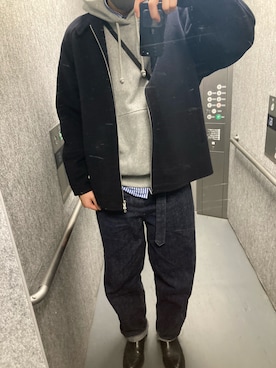 「JOHN SMEDLEY（ジョンスメドレー）のアイテム（ジャケット/アウター）」を使った、ショウへーさん（メンズ・182cm）の冬コーディネート