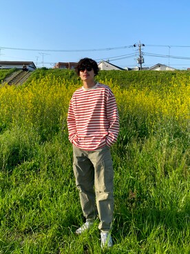 「MR.OLIVE（ミスターオリーブ）のアイテム」を使った、山内智喜さん（メンズ・175cm）の春コーディネート