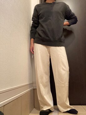 「AS KNOW AS PINKY（アズノゥアズピンキー）のアイテム（スウェットパンツ）」を使った、mrnさん（レディース・153cm）の秋コーディネート
