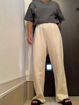 「AS KNOW AS PINKY（アズノゥアズピンキー）のアイテム（スウェットパンツ）」を使った、mrnさん（レディース・153cm）の夏コーディネート