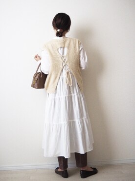「rectangle（レクタングル）のアイテム（シャツワンピース）」を使った、omi*さん（レディース・161cm）の秋コーディネート