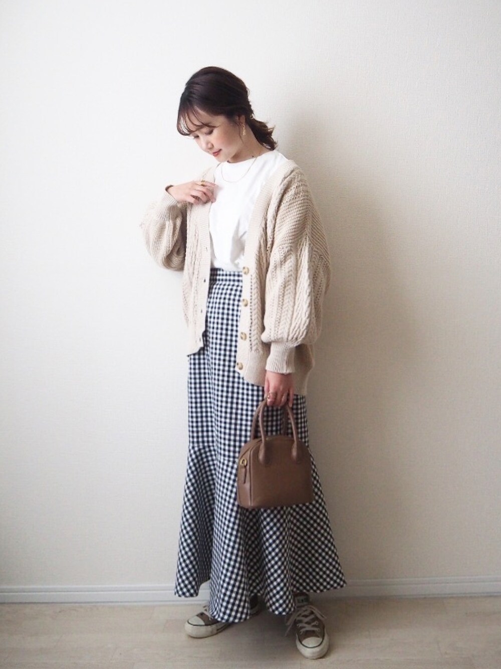 【タグ付き⭐M's GRACY】ギンガムチェック　スカート　サイズ40 美品】M'S GRACY エムズグレイシー フレアスカート ギンガム