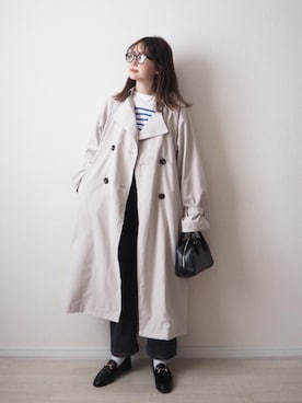 「グレイル」｜「アイテム（トレンチコート）」を使った、omi*さん（レディース・161cm）の冬コーディネート