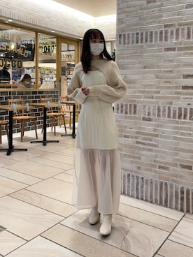 「ストレッチブーツ」｜saeさん（レディース・159cm）の冬コーディネート