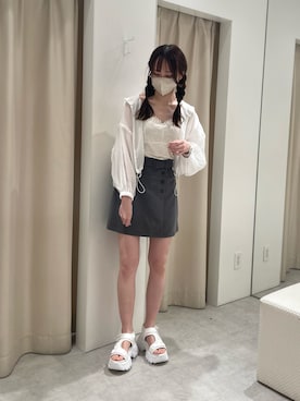「スポサン」｜「アイテム（ジャケット/アウター）」を使った、saeさん（レディース・159cm）の春コーディネート