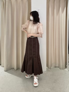 「one after another NICE CLAUP（ワンアフターアナザーナイスクラップ）のスニーカー底グルカサンダル（サンダル）」を使った、saeさん（レディース・159cm）の夏コーディネート