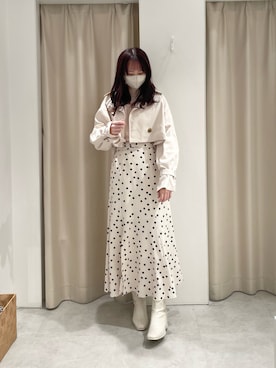 「one after another NICE CLAUP（ワンアフターアナザーナイスクラップ）のアイテム（トレンチコート）」を使った、saeさん（レディース・159cm）の冬コーディネート