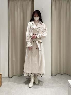 「アイテム（トレンチコート）」を使った、saeさん（レディース・159cm）の冬コーディネート