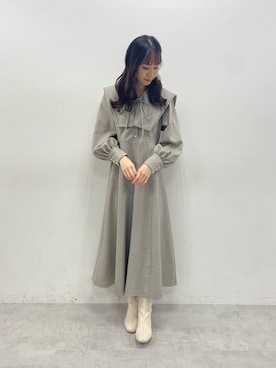 「チドリ柄」｜「アイテム（ワンピース/ドレス）」を使った、saeさん（レディース・159cm）の秋コーディネート