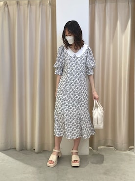 「襟付きワンピース」｜saeさん（レディース・159cm）の夏コーディネート
