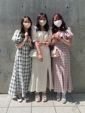 「チェックワンピース」｜saeさん（レディース・159cm）の春コーディネート