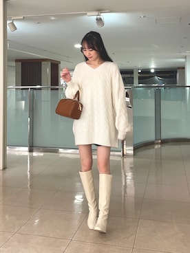 「ケーブルニット」｜saeさん（レディース・159cm）の秋コーディネート