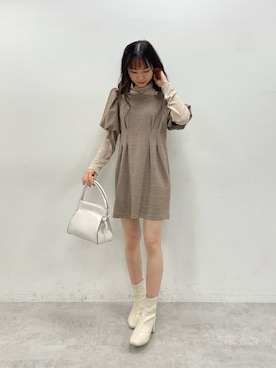 「チドリ柄」｜「アイテム（ワンピース/ドレス）」を使った、saeさん（レディース・159cm）の秋コーディネート