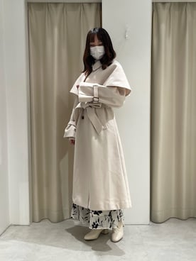 「アイテム（ステンカラーコート）」を使った、saeさん（レディース・159cm）の秋コーディネート