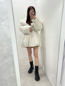 「レースアップシューズ」｜saeさん（レディース・159cm）の冬コーディネート