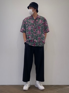 「KaneZ（ケインズ）のアイテム（帽子）」を使った、タグチ　ユータさん（メンズ・187cm）の夏コーディネート