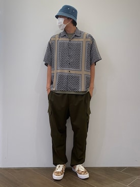 「KaneZ（ケインズ）のアイテム（帽子）」を使った、タグチ　ユータさん（メンズ・187cm）の夏コーディネート