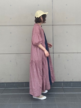 「Tシャツ×デニム」｜「アイテム（ワンピース/ドレス）」を使った、なかむらさん（レディース・154cm）の夏コーディネート