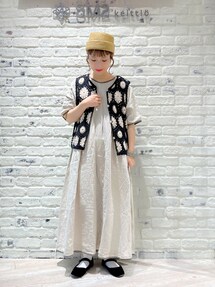 美品 ツハルバイサマンサモスモス リネン パイピングロングワンピース 美品 ツハルバイサマンサモスモス リネン パイピングロング
