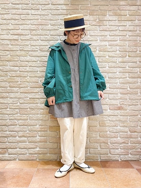 「サマンサ モスモス(Samansa Mos2)」｜「アイテム（マウンテンパーカー）」を使った、む ら ま つさん（レディース・148cm）の春コーディネート