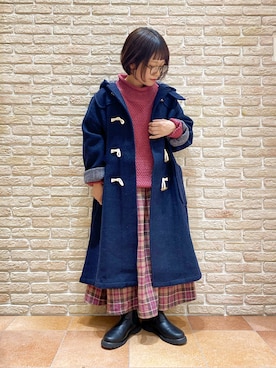 「Samansa Mos2（サマンサ モスモス）のアイテム（ダッフルコート）」を使った、む ら ま つさん（レディース・148cm）の秋コーディネート