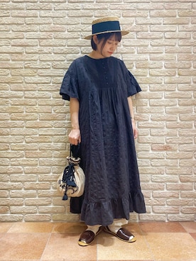 「Samansa Mos2（サマンサ モスモス）のセパレートサンダル（サンダル）」を使った、む ら ま つさん（レディース・148cm）の春コーディネート