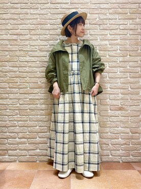 「サマンサ モスモス(Samansa Mos2)」｜「アイテム（マウンテンパーカー）」を使った、む ら ま つさん（レディース・148cm）の春コーディネート